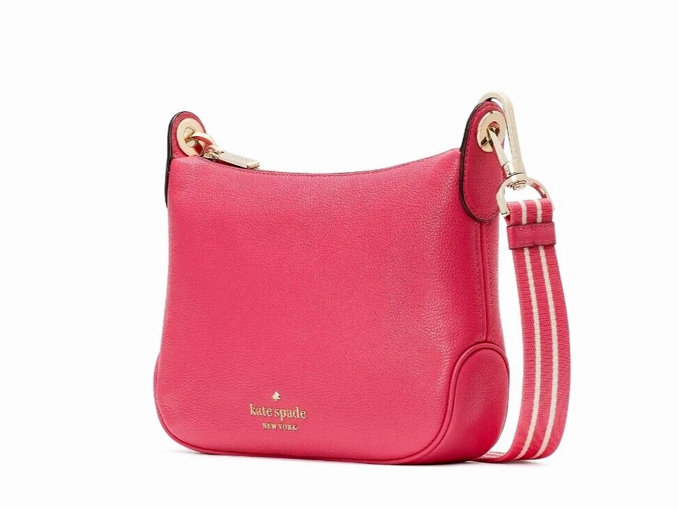 Nuova Kate Spade Rosie piccola a tracolla in pelle ciottolata rosa tropicale con sacchetto antipolvere