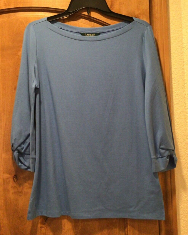 NWT LAUREN RALPH LAUREN Top, Women’s Size Medium, Color: Blue, Boat Neck