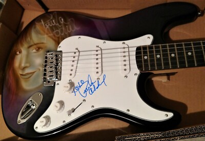 Paula Abdul Samick Silvertone Airbrushed & Autographed Electric Guitar COA LN