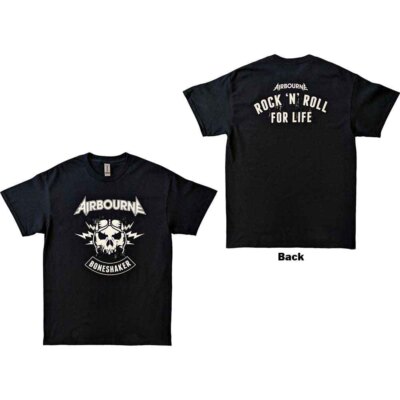 Airbourne R 'n' R Boneshaker T-Shirt Black New