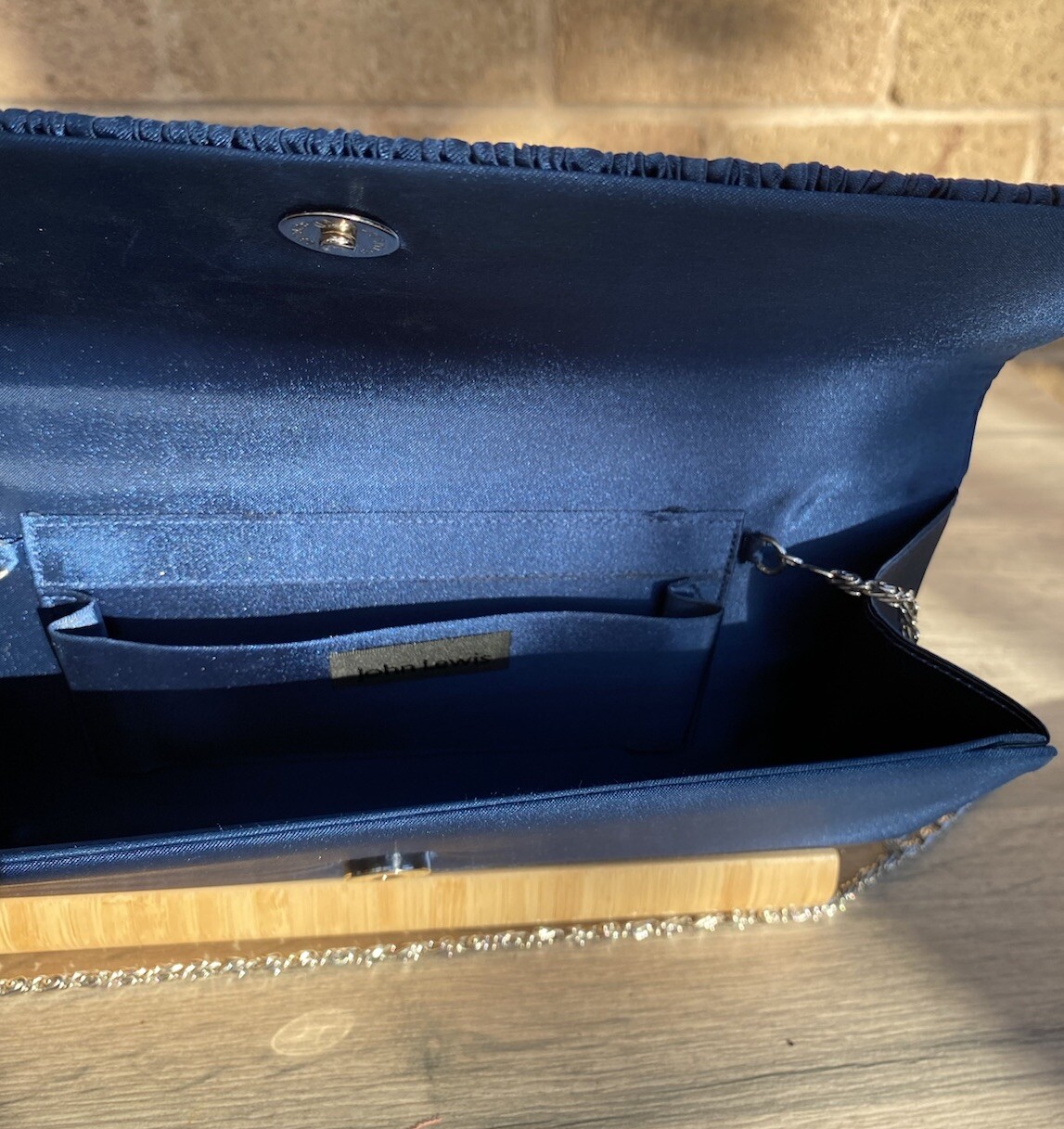 John Lewis Petrol Blue Medium Rectangular Satin F… - image 11