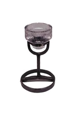 Bo Svensk Smide Glass and Wrought Iron Candleholder (Made in Sweden)