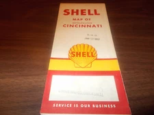 1959 Shell Cincinnati Vintage Road Map 
