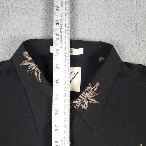 Chereskin Hawaiian Shirt Mens Large Black Rayon Short Sleeve Tropical Aloha Camp - Picture 9 of 9