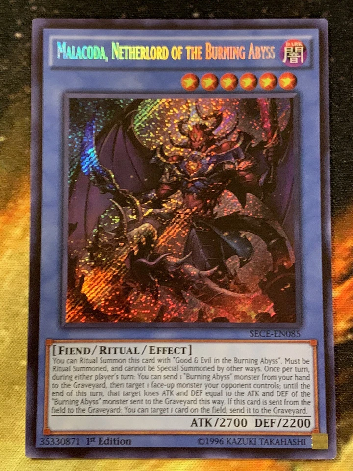 Malacoda Netherlord of The Burning Abyss SECE-EN085 Secret 1st Ed Mint Yugioh! - Image 2 of 4