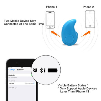 S530 Mini Wireless Bluetooth Headset Stereo Earphone Headphone iPhone Samsung