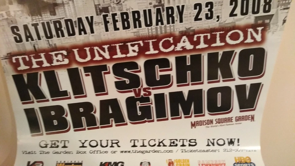 Póster de boxeo Klitschko unificación @ MSG (23 de febrero de 2008) Foto 4 de 4