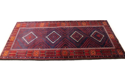 Vintage Red Tribal Geometric Rug Foyer Size Oriental Decor Carpet 3'4X6'8 ft - Picture 5 of 16