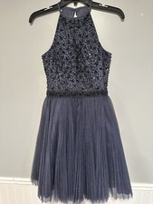 Sherri Hill Short Dress Size 0 - Blue/Grey Homecoming Dress