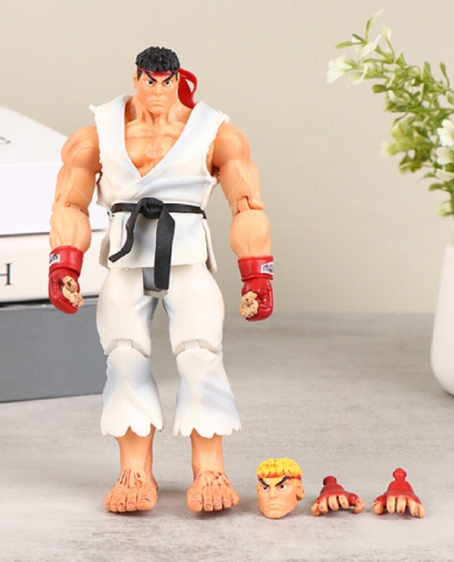 17cm Kawaii Street Fighter Anime Action Figure PVC Hoshi Ryu Ken Dolls Gift  Toys