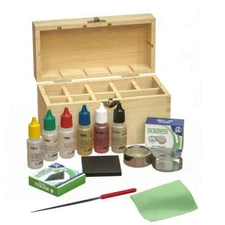 Precious Metal Jewelry Testing Kit Gold Silver Platinum Test Acids Wooden Box