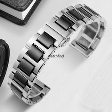 Ceramics Bracelet Replacement Watch Band Strap Stainless Steel Clasp 12-20/21/22