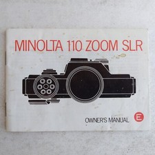 Minolta 110 Zoom SLR Owners Manual E English 110 Mm Camera