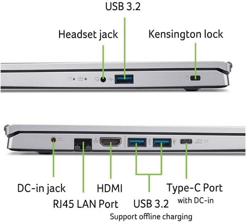 2024 Acer Aspire Laptop Computer 15,6" FHD AMD Ryzen 7 5700U 16GB RAM 512GB SSD - Bild 4 von 11