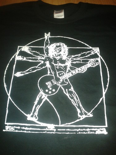 DA VINCI Vitruvian Man ROCK GUITARIST T 
