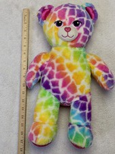 BAB Build A Bear Rainbow Safari Teddy Plush Stuffed Animal Leopard 2017