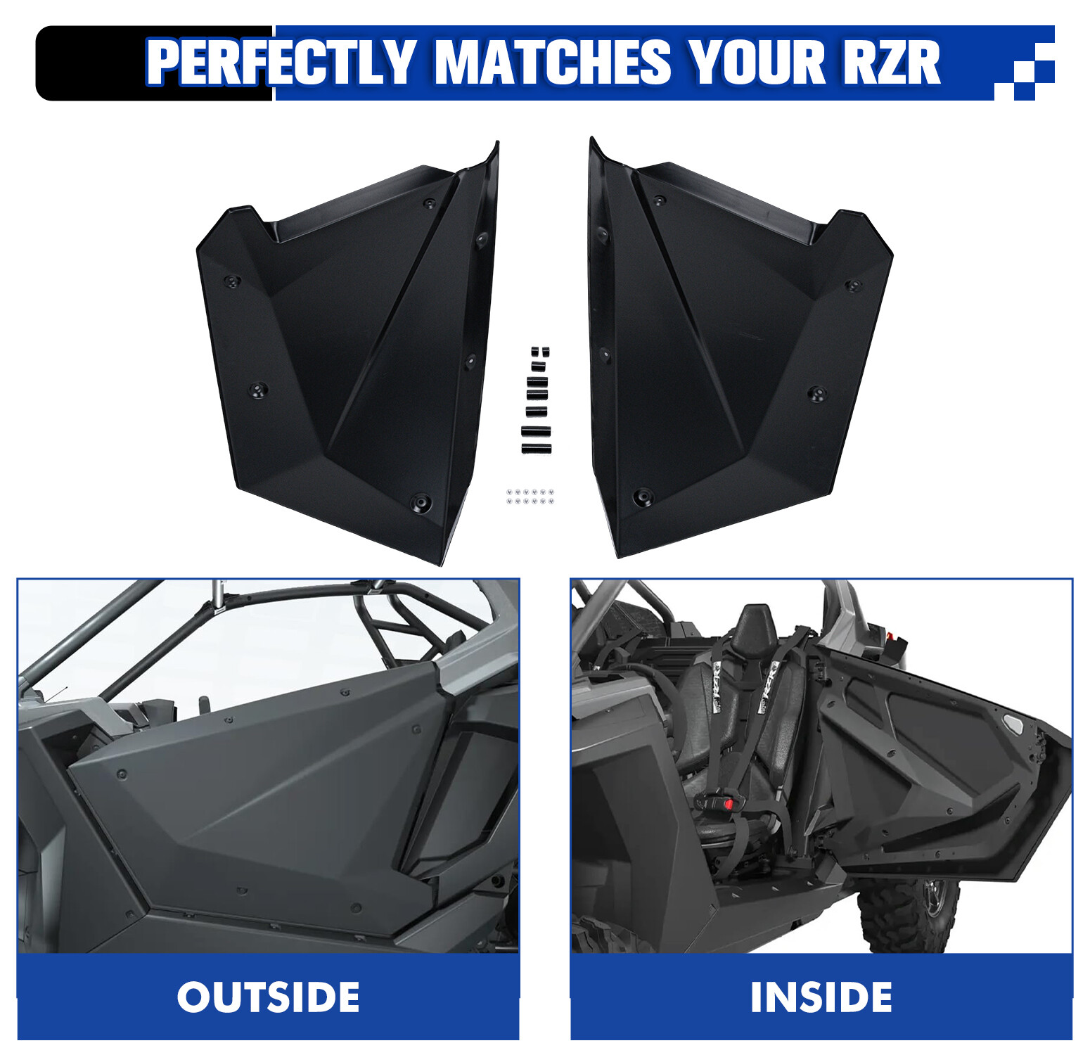 2 Seat Aluminum Lower Door Set For 2020-ON Polaris RZR PRO R XP # 2884659-458