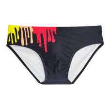 Men Low Waist Sexy Swimming Trunks Rainbow Printed Bikini Briefs Underpants