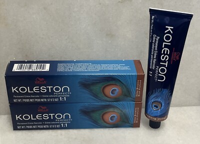 2 Wella Koleston Permanent Cream Hair Color 7/73 Medium Blonde / Brown Gold 2oz
