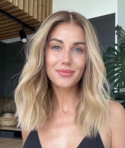 Blonde Ombre Wave Bob 13x4 Lace Front Human Hair Wig for Women Daily Use - Picture 2 of 7