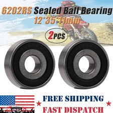 2PCS Premium 6202RS Ball Bearing 12x35x11mm Rubber Sealed Chrome Steel Bearing