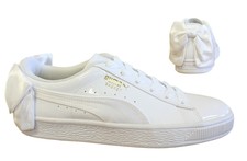 puma basket pink bow white trainers