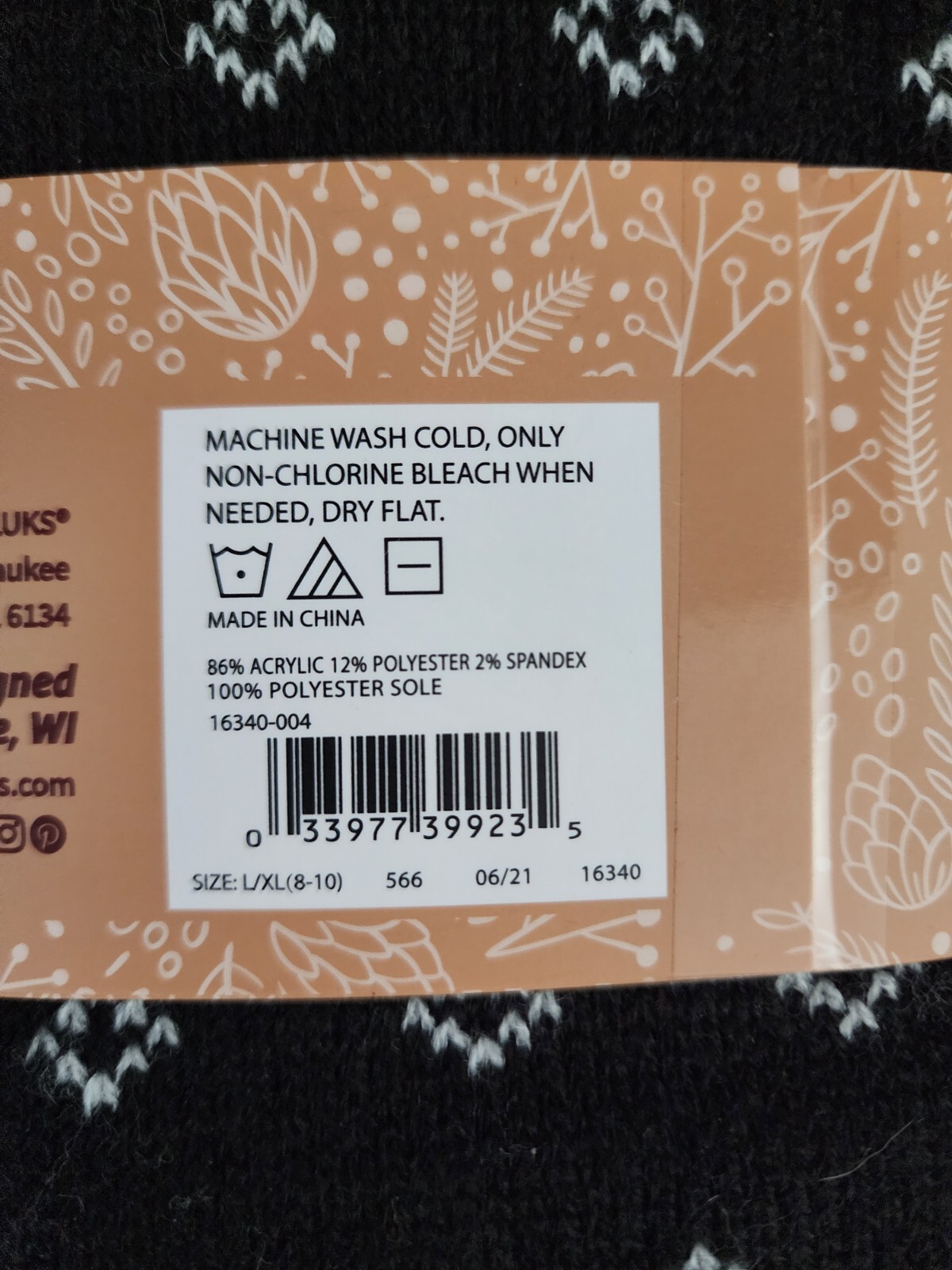 SAOLA Calze pantofole donna MUK LUKS L XL (8 10) suola antiscivolo acrilica elastica