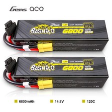 2X Gens Ace G-Tech Bashing 6800mAh 14.8V 120C 4S Lipo Battery EC5 For 1/8 RC Car