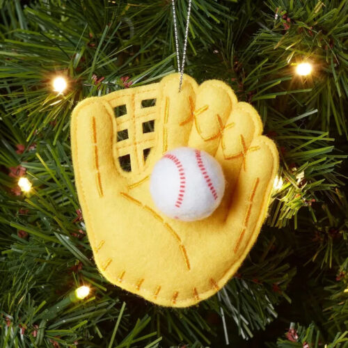 Fabric Baseball Mitt Christmas Tree Ornament - Picture 1 of 1