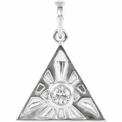Diamant Auge der Vorsehung Anhänger in 14K Weißgold (1/10 ct. tw.)