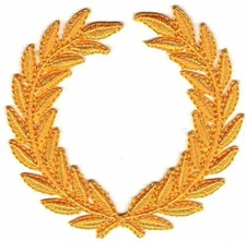 3" SCA All Yellow Olive Laurel Wreath Embroidery Patch