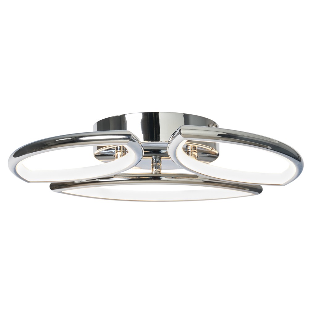 Litecraft Pestell Ceiling Light Bathroom Integrated LED Flush - Polished Chrome
