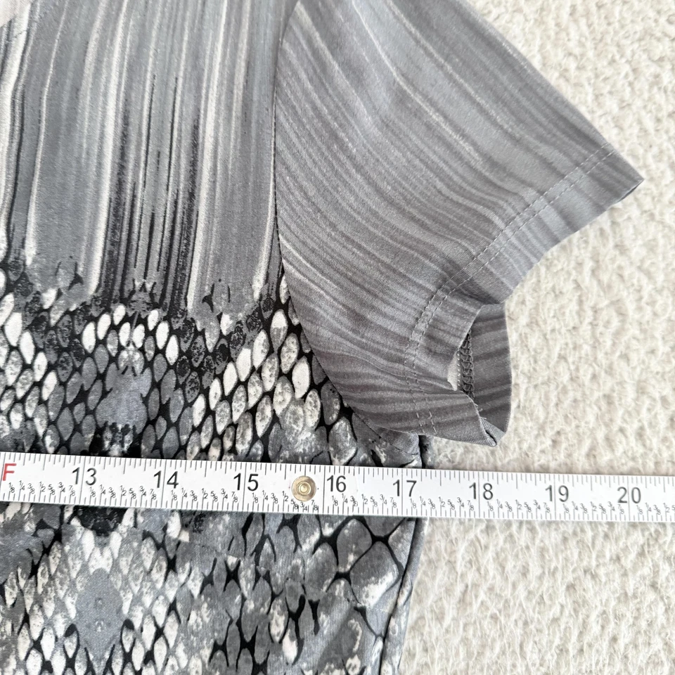 Bob Mackie Dress Womens Small Gray Silver Snake Print Artsy Wearable Art - Image 4 of 4