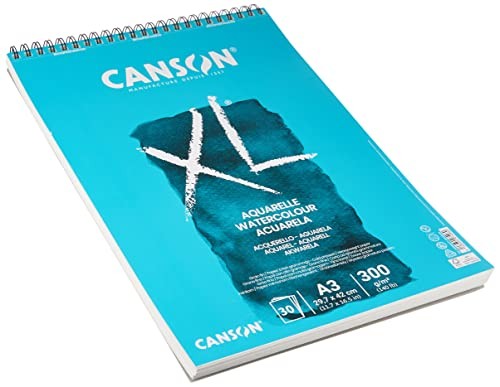 Canson Xl Aquarellpapier Block Din A3 300G/M² Spiralbindung 30 Blatt Weiß-image