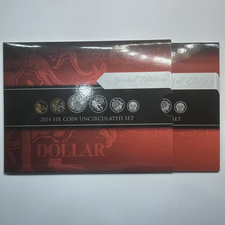 2014 Mint Year Coin Set - Special Edition Coloured $1 - 6 Uncirculated RAM