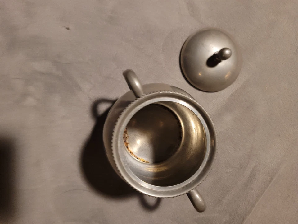 sugar bowl silver plated - Vintage 3.5" H x 5" W - Image 2 of 4