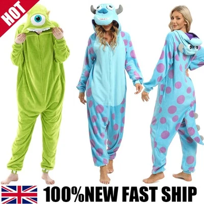 Sully Mike Monsters Inc Costume Kigurumi + Shoes Pajamas Cosplay Pyjamas Dress