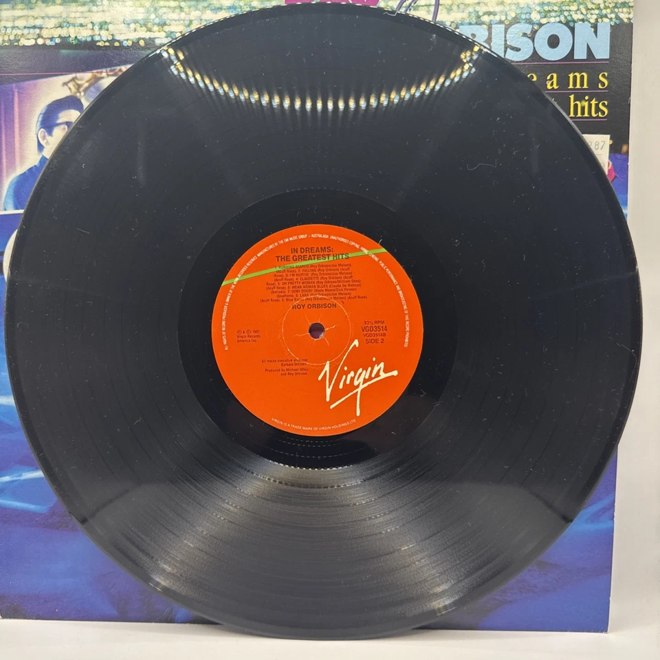 Roy Orbison – In Dreams: The Greatest Hits - 1989 LP Vinyl - VG/VG VGD3514 - Image 4 of 4