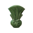 Vintage Shawnee Pottery VASE with Bow Green 819 USA MCM 9"