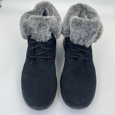 Skechers GOjoy Plush Dreams Women's 10 Gray Faux Fur Ankle Boots