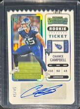 2022 Panini Contenders Stub Rookie Ticket Auto Chance Campbell 45/45