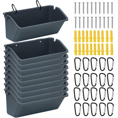 10 Pack Chicken Feeder Waterer Hanging Goat Feeders, 5 Quart Fence Mount Poul...