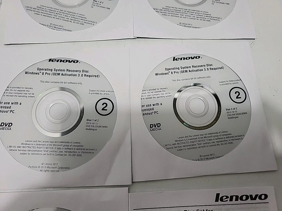Lenovo E431 E531 Windows 8 Pro Operating System Recovery Disc Set of 5 DVDs - Image 4 of 4