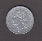 France 1945. 5 Francs. Laureate head. Wreath. République Française. KM#888b — photo 2