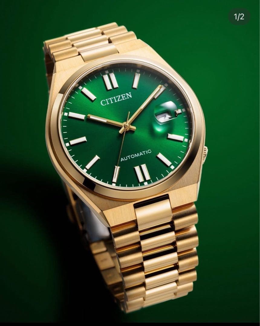 CITIZEN Automatic Men's Watch Gold Green