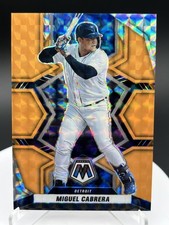 Miguel Cabrera 2022 Panini Mosaic #183 (#/25) Orange Fluorescent Mosaic Prizm