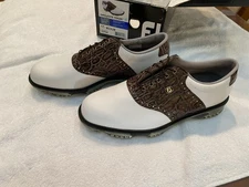 FootJoy DryJoys Tour Model # 53754 White Brown Croc Size 11 M Look! Low $$$ New!
