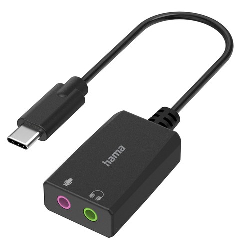 Hama USB-C Soundkarte auf 3,5mm Klinke Headset-Adapter Mikrofon Audio Konverter - Bild 2 von 6
