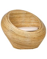 Nest Gartensessel Rattan NatüRlich Rund Mit Kissen Beige Outdoor & Indoor Maiori
