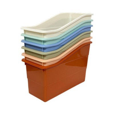 6 Pack Durable Plastic Book and Binder Holder, Files Book Bins for Classroom,...